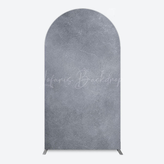 Lofaris Abstract Textured Gray Cement Wall Arch Backdrop