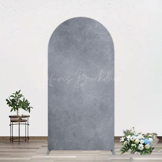 Lofaris Abstract Textured Gray Cement Wall Arch Backdrop