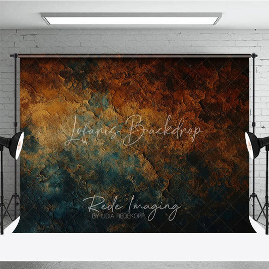 Lofaris Abstract Textured Photography Backdrop Rustic Rust Orange and Deep Teal Colors Weathered Stone Look for Portraits
