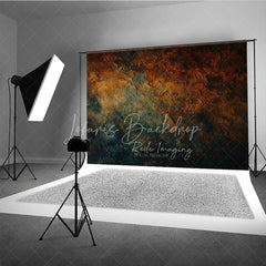 Lofaris Abstract Textured Photography Backdrop Rustic Rust Orange and Deep Teal Colors Weathered Stone Look for Portraits
