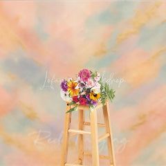 Lofaris Abstract Textured Photography Backdrop with Pastel Colors and Gold Glitter Accents Dreamy Painterly Design