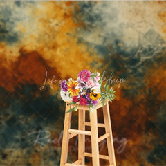 Lofaris Abstract Textured Photography Backdrop with Rusty Orange and Teal Grunge Effect Vintage Fine Art Studio Background