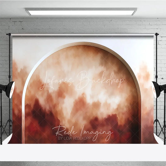 Lofaris Abstract Textured Photography Backdrop with Warm Earthy Tones and Elegant Arch Design Ideal for Portrait Studio
