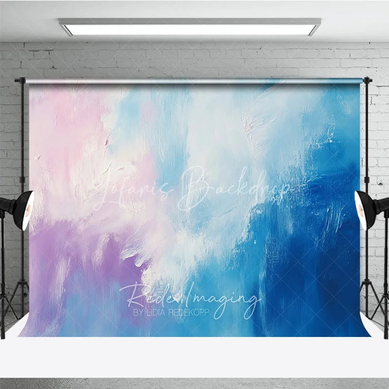 Lofaris Abstract Textured Pink Purple and Blue Photography Backdrop Artistic Pastel Brushstroke Design for Studio