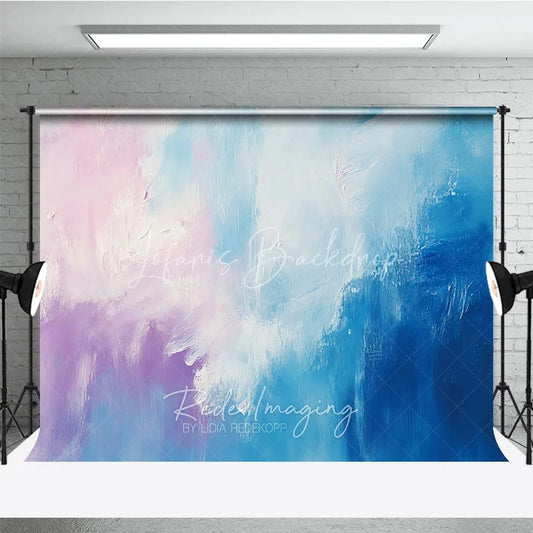 Lofaris Abstract Textured Pink Purple and Blue Photography Backdrop Artistic Pastel Brushstroke Design for Studio