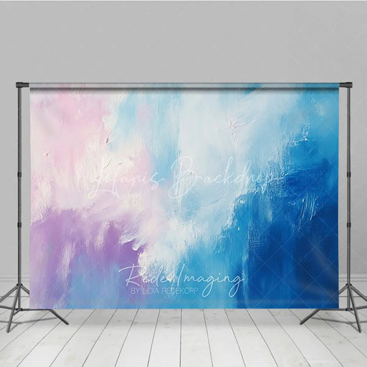 Lofaris Abstract Textured Pink Purple and Blue Photography Backdrop Artistic Pastel Brushstroke Design for Studio