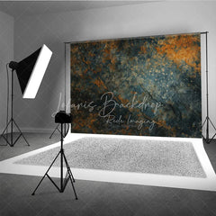 Lofaris Abstract Textured Stone Photography Backdrop with Dark Teal and Rusty Orange Hues Rustic Fine Art Studio Prop