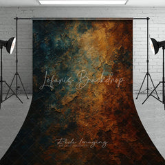 Lofaris Abstract Textured Teal and Rust Sweep Backdrop Vintage Grunge Style for Artistic Photography