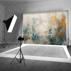 Lofaris Abstract Textured White Blue and Gold Speckled Photography Backdrop Elegant Modern Artistic Design for Studio