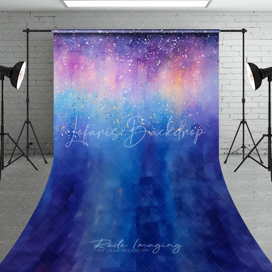 Lofaris Abstract Watercolor Cosmic Blue Purple Pink Splatter Sweep Backdrop Dreamy Photography Studio Background