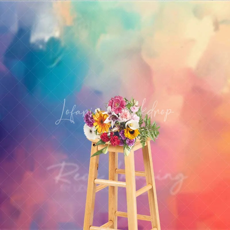 Lofaris Abstract Watercolor Gradient Photography Backdrop Soft Pastel Color Blur Photo Background Art Studio Texture Booth Prop