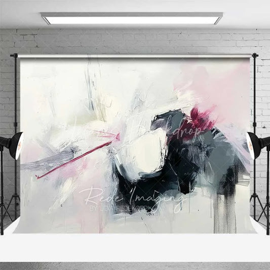 Lofaris Abstract White Grey and Pink Oil Painting Texture Backdrop Artistic Grunge Portrait Photography Background