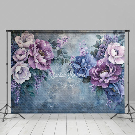 Lofaris Aesthetic Elegant Painting Purple Floral Backdrop