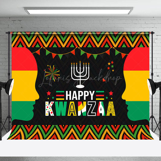 Lofaris African Tribe Cultural Pattern Happy Kwanzaa Backdrop