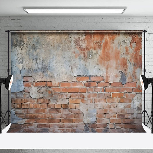 Lofaris Aged Brick Wall Peeling And Paint Texture Backdrop