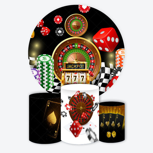 Lofaris Alaska Casino Lucky 7 Round Birthday Backdrop Kit