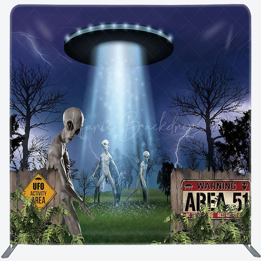 Lofaris Alien Forest Halloween Night Square Tension Backdrop