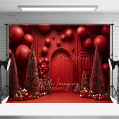 Lofaris All Red Monochromatic Christmas Photography Backdrop Modern and Bold Holiday Minimalist Photo Background