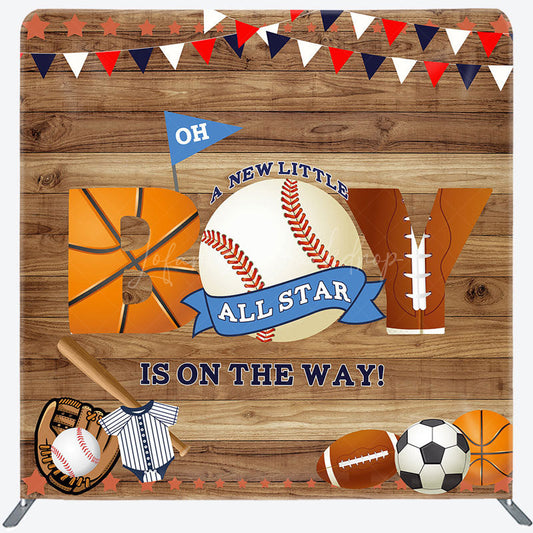 Lofaris All Star Wooden Baby Shower Square Tension Backdrop