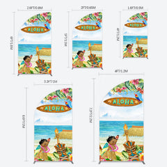 Lofaris Aloha Hawaiian Summer Beach Birthday Half Moon Arch Backdrop