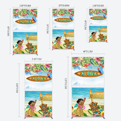 Lofaris Aloha Hawaiian Summer Beach Birthday Rectangle Backdrop