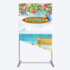 Lofaris Aloha Hawaiian Summer Beach Birthday Rectangle Backdrop