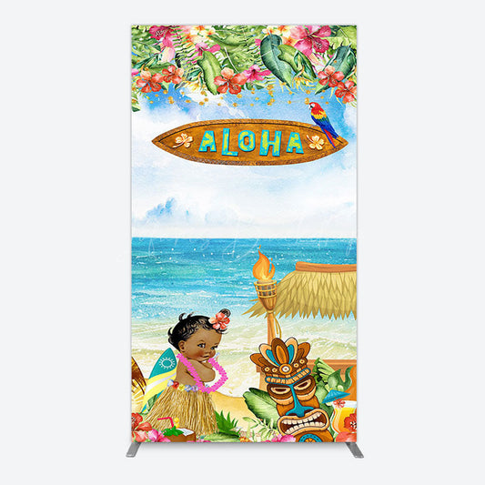 Lofaris Aloha Hawaiian Summer Beach Birthday Rectangle Backdrop