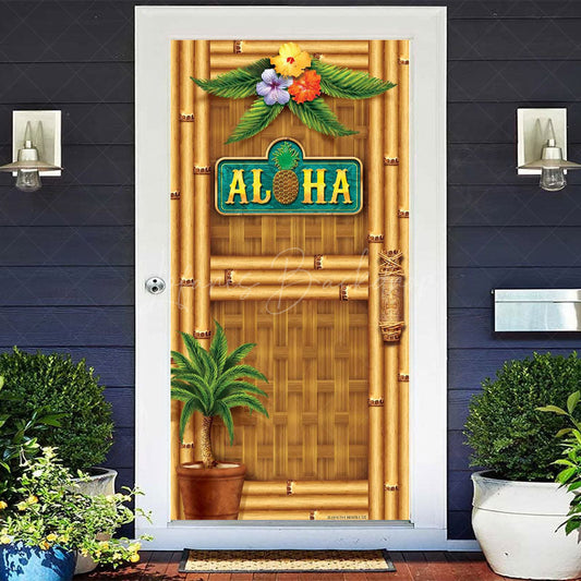 Lofaris Aloha Ttropical Wooden Birthday Party Door Cover