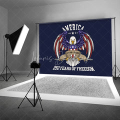 Lofaris America 250 Years of Freedom Eagle Shield Backdrop 1776 to 2026 Patriotic Independence Background