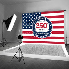 Lofaris America 250th Anniversary USA Flag Backdrop 1776 to 2026 Independence Day Party Celebration Background