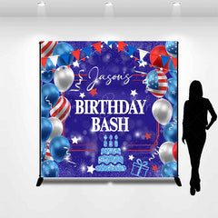 Lofaris American Flag Balloon Custom Photo Birthday Backdrop