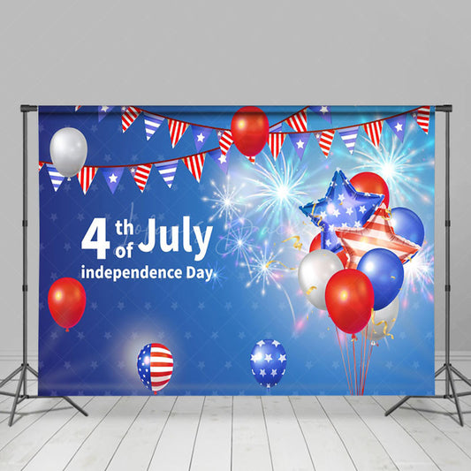 Lofaris American Flag Balloon Star July 4th Holiday Backdrop