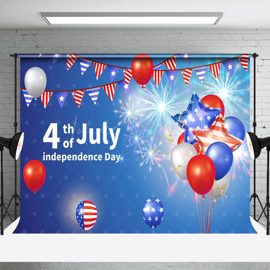 Lofaris American Flag Balloon Star July 4th Holiday Backdrop
