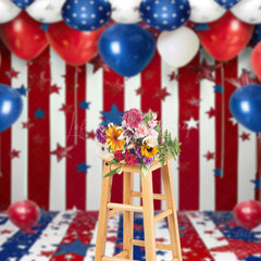 Lofaris American Flag Balloons Birthday Cake Smash Backdrop