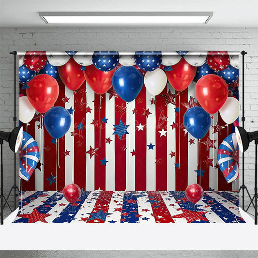 Lofaris American Flag Balloons Birthday Cake Smash Backdrop