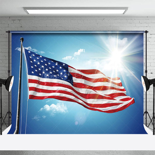 Lofaris American Flag Under The Sky Sunshine Photo Backdrop
