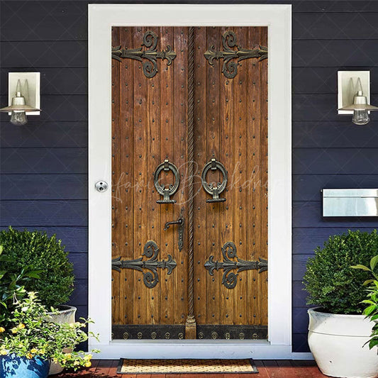 Lofaris Ancient Retro Wooden Copper Door Party Cover
