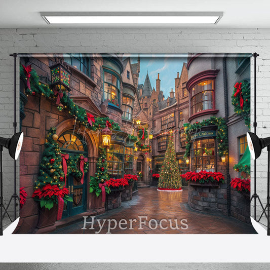 Lofaris Anicent Brown Town Festive Christmas Vibe Backdrop