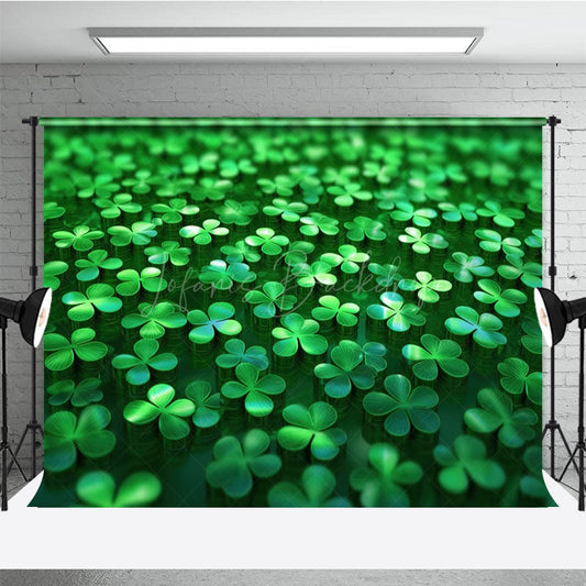 Lofaris Animated 3D Style Clover St Patrick Holiday Backdrop