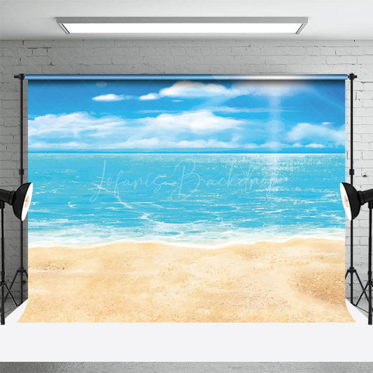 Lofaris Animation Beach Ocean Warm Sky Photography Backdrop