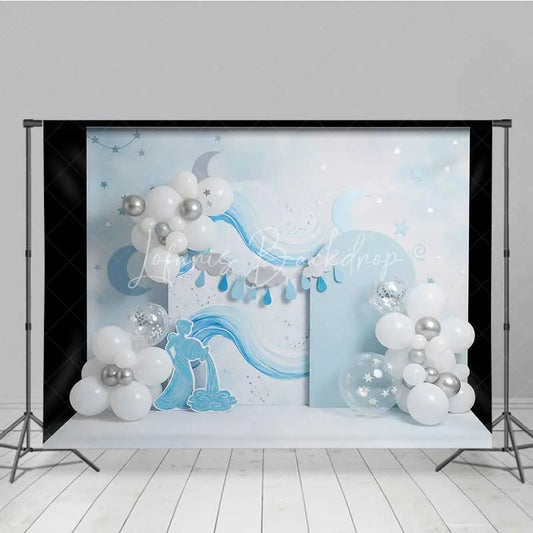 Lofaris Aquarius Zodiac Photography Backdrop Water Goddess and Blue Waves Birthday Background