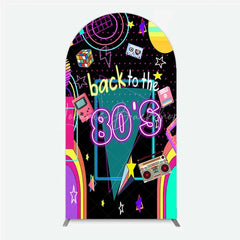 Lofaris Arch Backdrop Back to the 80s Neon Retro Cover Glow Party Graffiti Geometric Chiara Wall Background Birthday Decor
