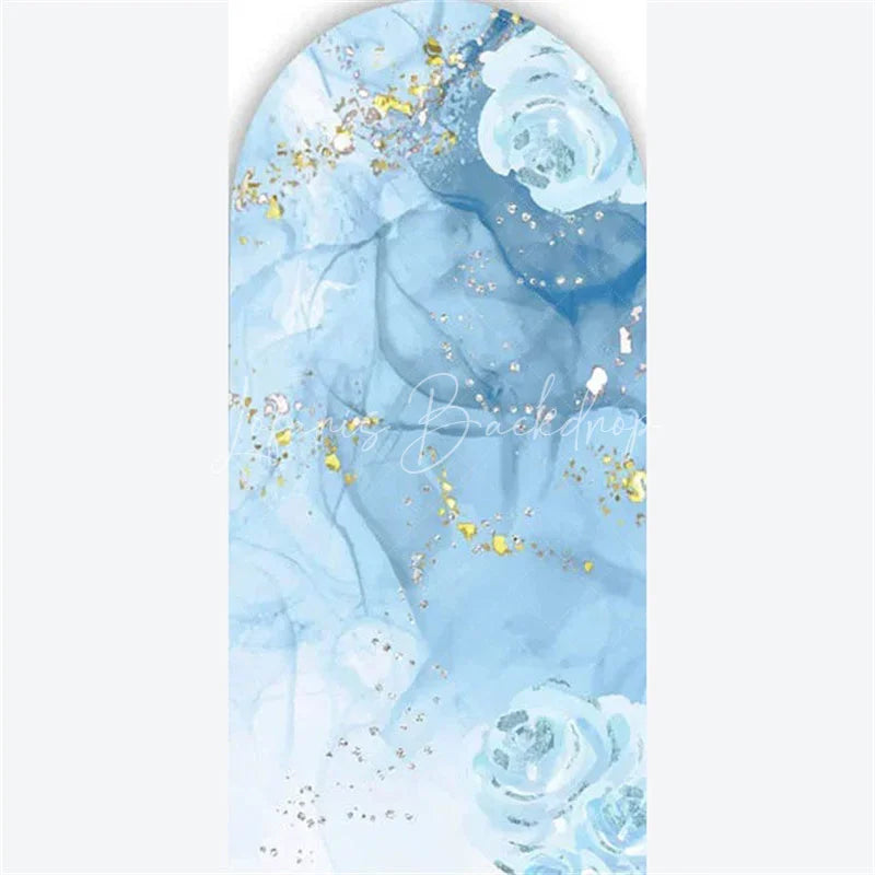 Lofaris Arch Backdrop Pink Marble Silver Glitter Abstract Fluid Art White Roses Cover