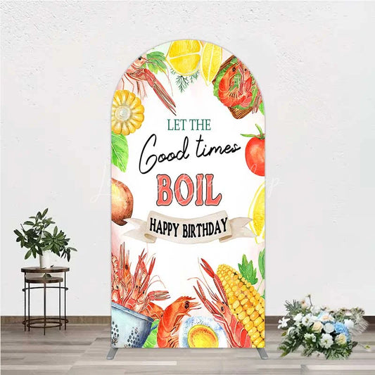 Lofaris Arch Backdrop Seafood Boil Birthday Summer Crawfish Lemon Good Times Cover