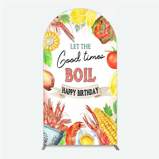 Lofaris Arch Backdrop Seafood Boil Birthday Summer Crawfish Lemon Good Times Cover
