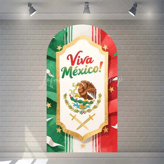 Lofaris Arch Backdrop Viva Mexico Flag Independence Day Cover Mexican Fiesta Eagle Emblem Chiara Wall Background Party Decor