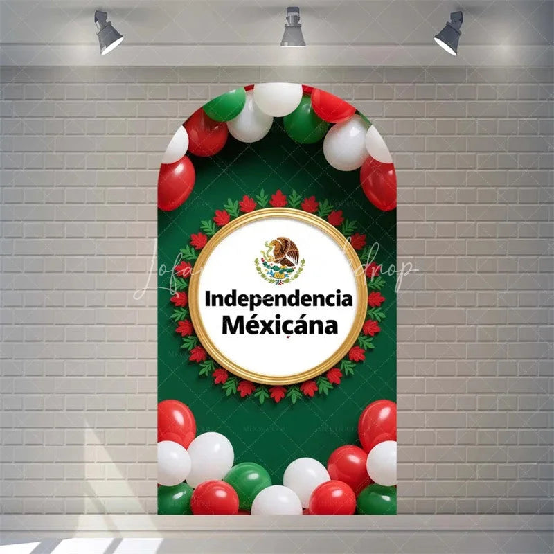 Lofaris Arch Backdrop Viva Mexico Flag Independence Day Cover Mexican Fiesta Eagle Emblem Chiara Wall Background Party Decor