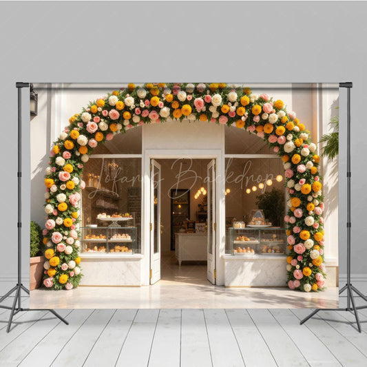 Lofaris Arch Garland Floral Candyland Shop Spring Backdrop