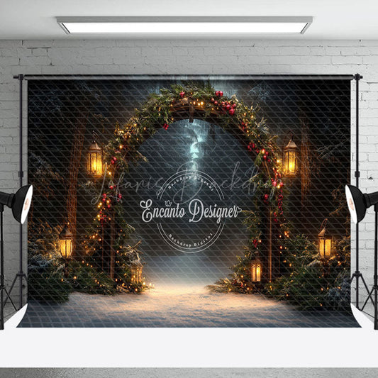 Lofaris Arch Garland Street Lights Christmas Photo Backdrop