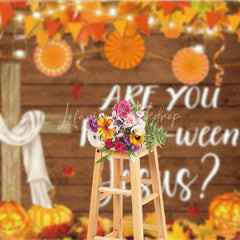 Lofaris Are You Fall-o-ween Jesus Backdrop Christian Autumn Harvest Festival with Cross Rustic Pumpkin Party Decor